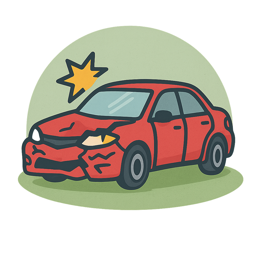 事故により損傷した車両